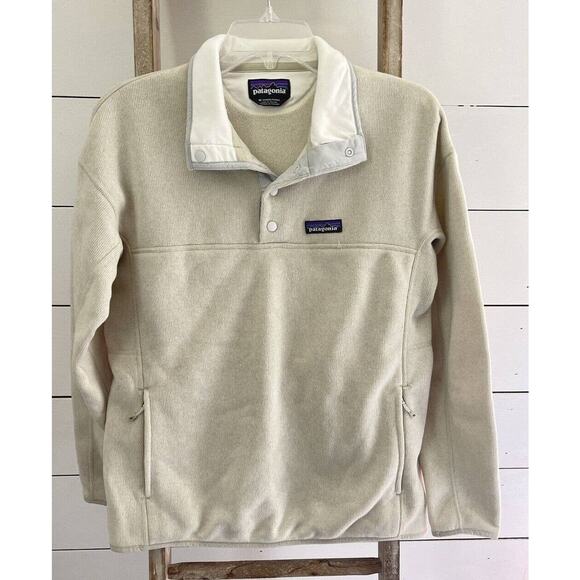 PATAGONIA Better Sweater Marsupial Pullover Women’s Beige Lightweight Pockets M - Picture 1 of 9